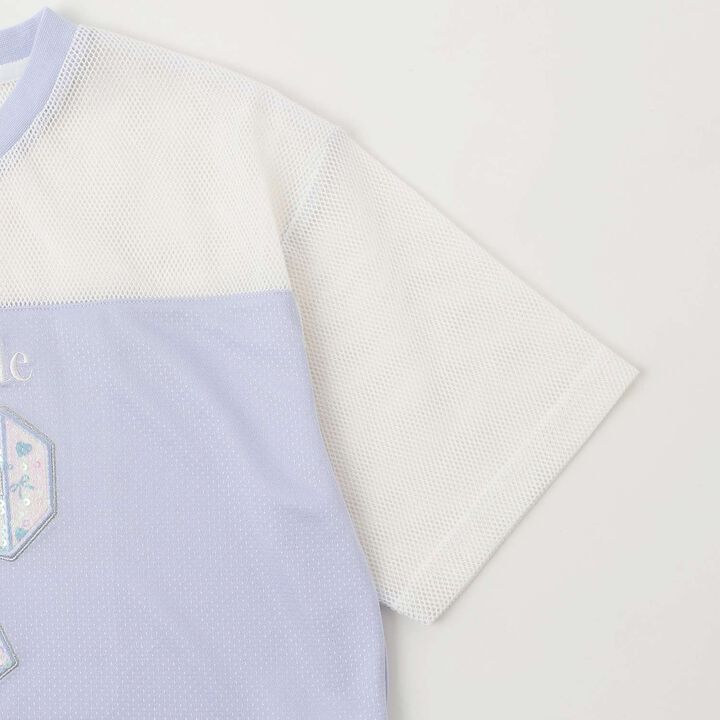 [Quick-Dry Absorbent] [Cool Touch] Mesh Docking Ribbon Appliqu&eacute; T-Shirt & Tank Top Set,Lavender, medium image number 6