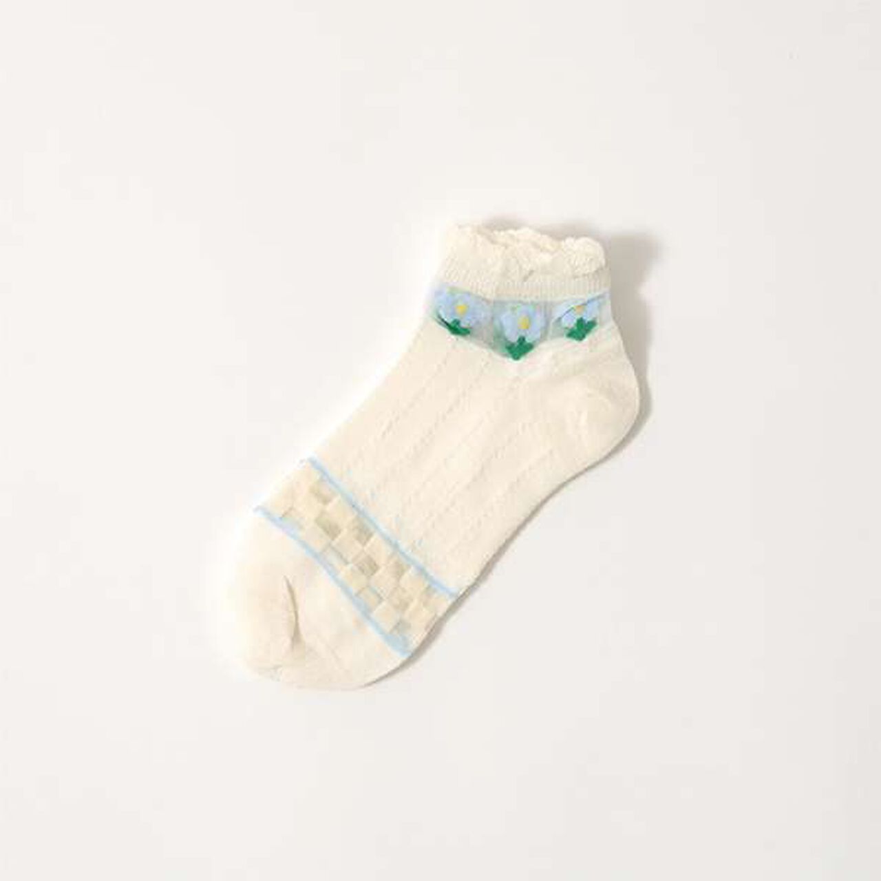 Sheer Flower Assortment Socks,Lemon yellow, large image number 7