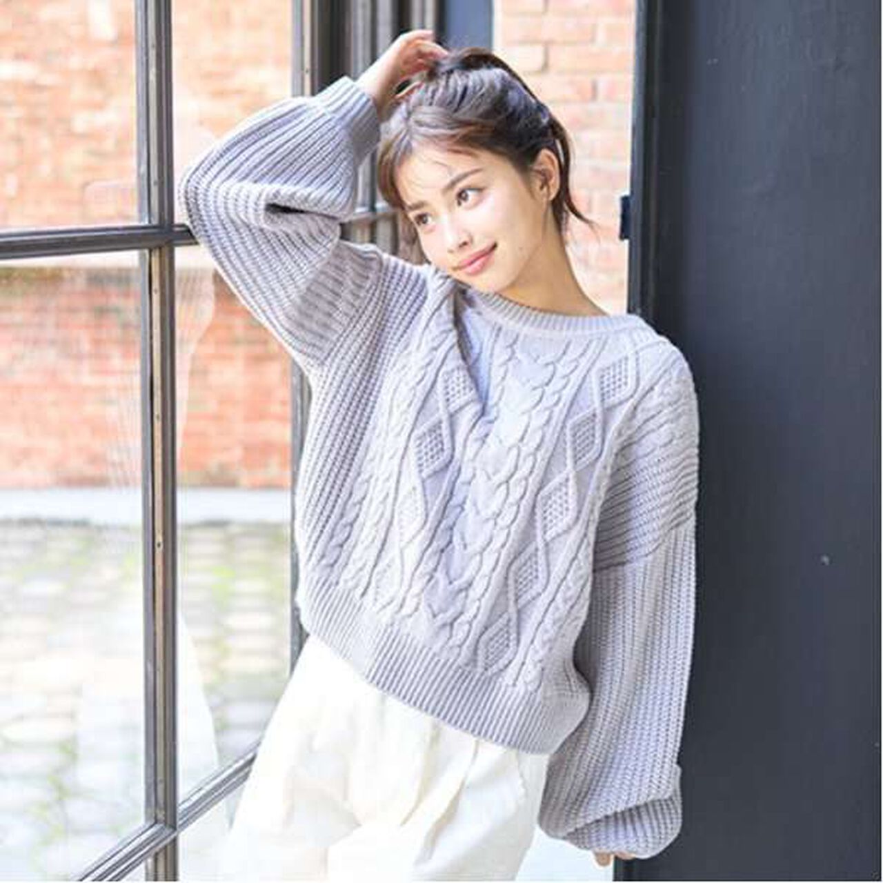 Cable Knit Pullover,Light green, large image number 18