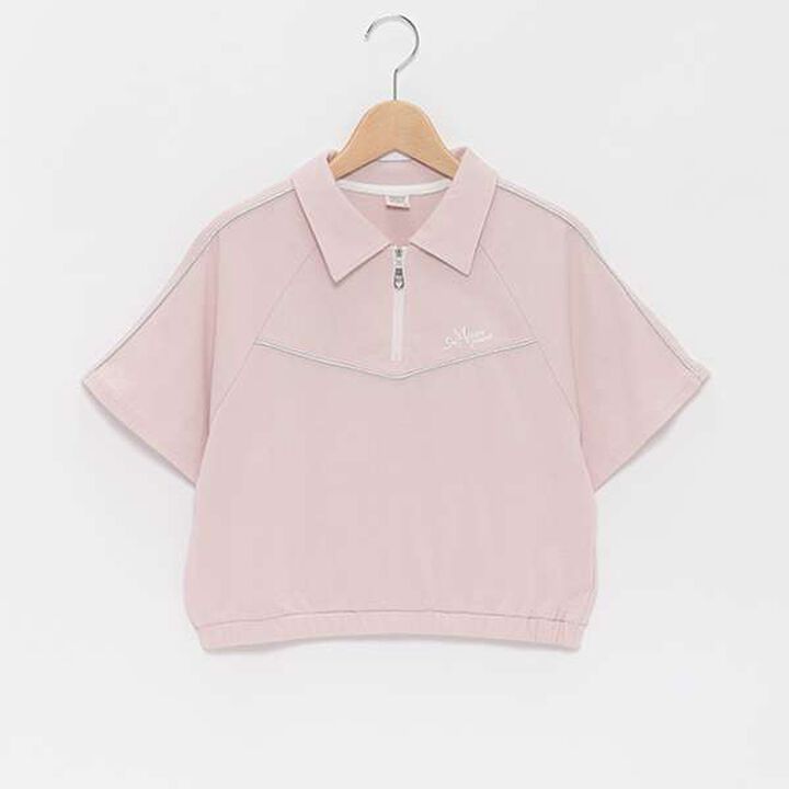 Lame Piping Half-Zip T-Shirt,Navy, medium image number 17