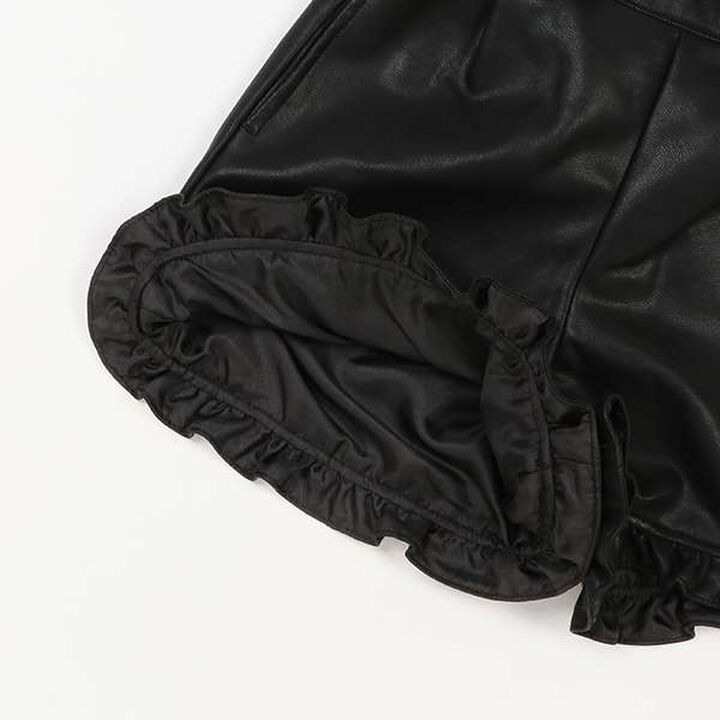 Faux Leather Shorts with Pouch,Black, medium image number 11