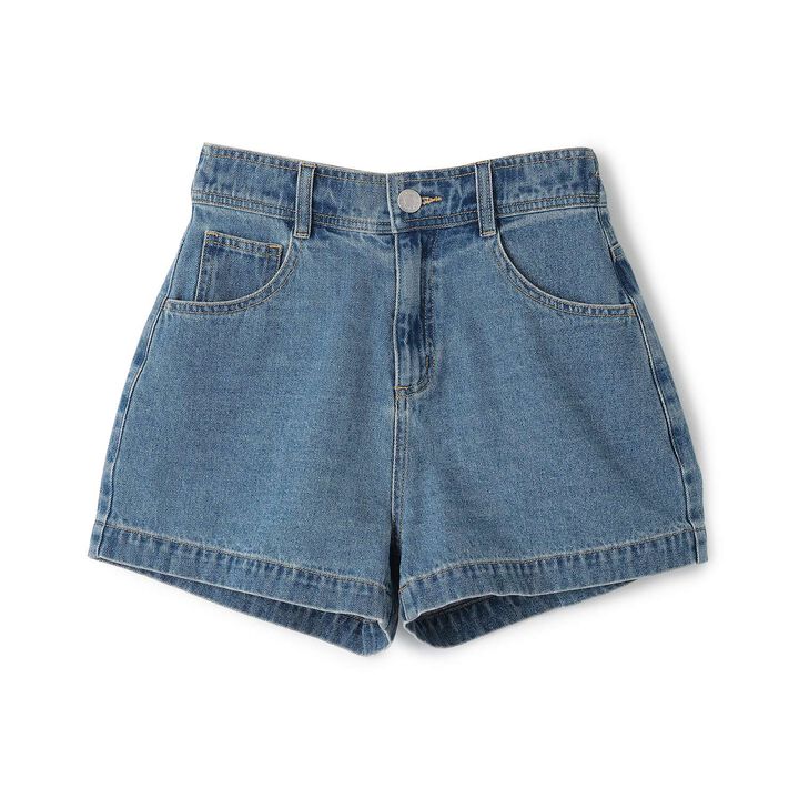 Embossed Loco Denim Shorts,Blue gray, medium image number 5