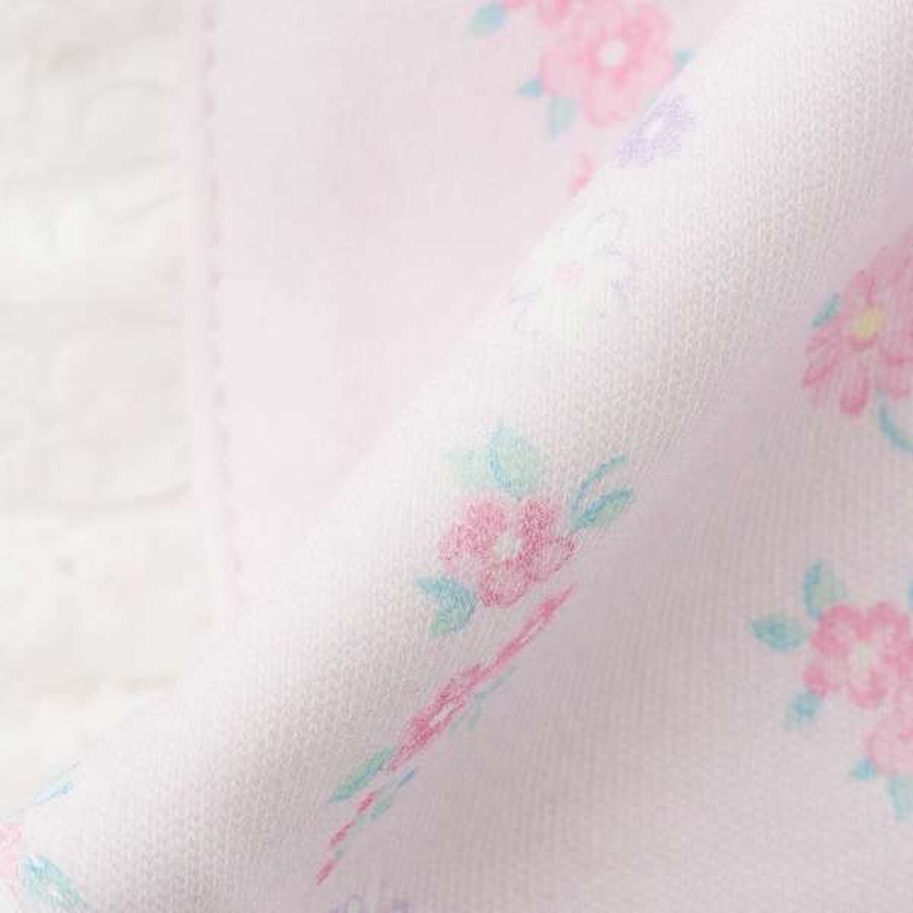 Stripe Floral Pattern Collar Bib,Off white, large image number 5