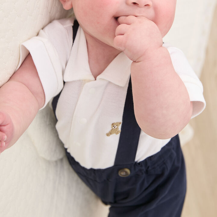 Polo Shirt + Pants Set with Suspenders,Light blue, medium image number 1