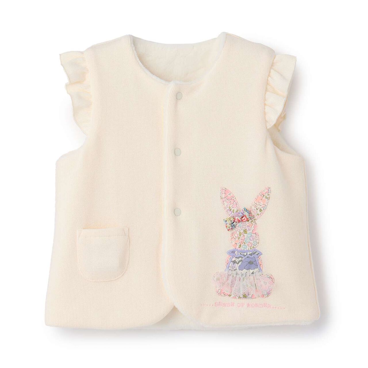Liberty Appliqu&eacute; Bunny Vest,Pearl white, large image number 0