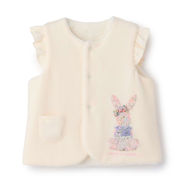 Liberty Appliqu&eacute; Bunny Vest,Pearl white, medium image number 0