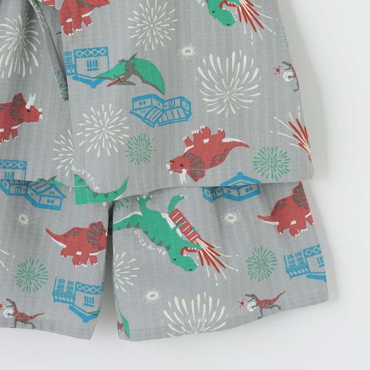 Dinosaur Print Jinbei,Gray, medium image number 6