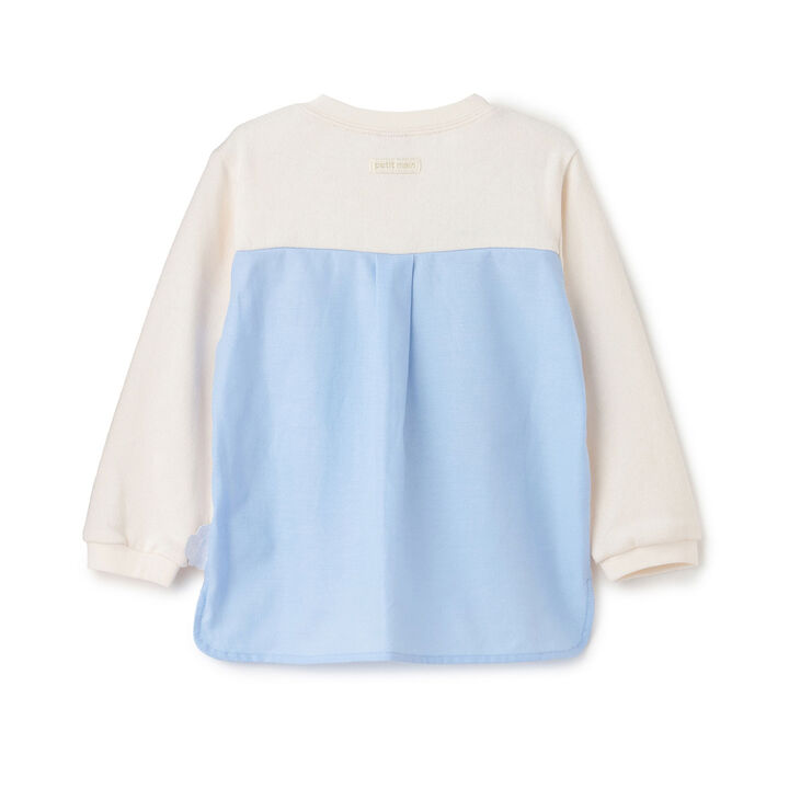 Chikawa Face Motif Long-Sleeve T-Shirt,Top gray, medium image number 10