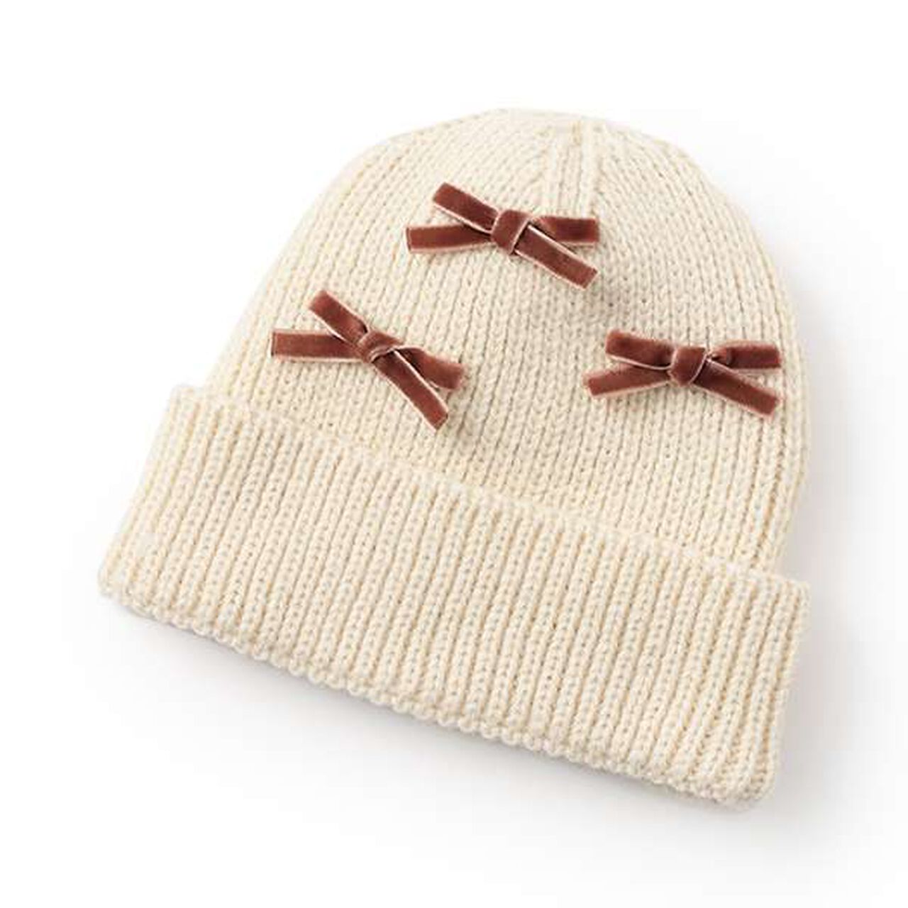 Ribbon Knit Hat,Ivory, large image number 0