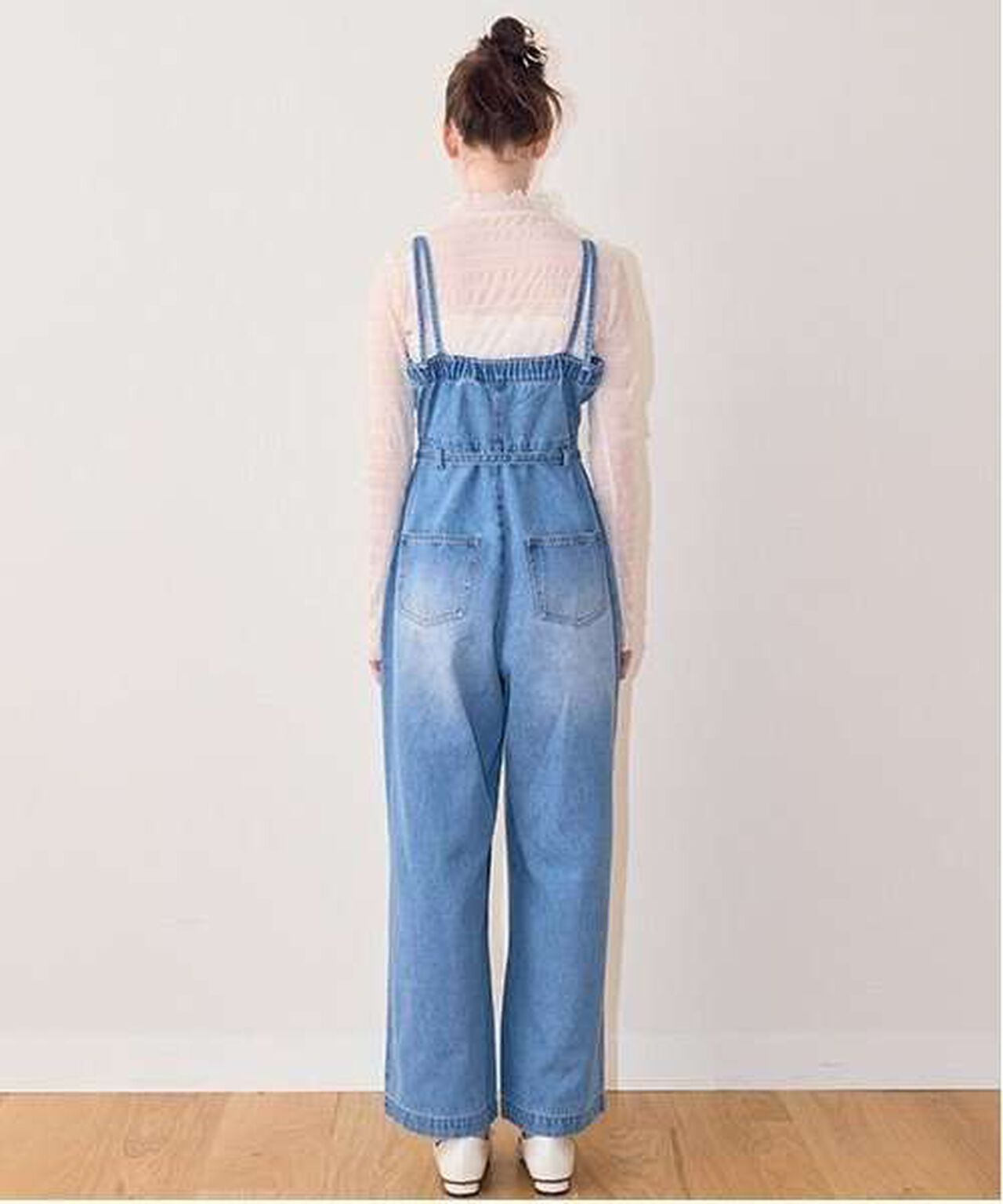 Denim Overall Jumpsuit,Gray, large image number 2