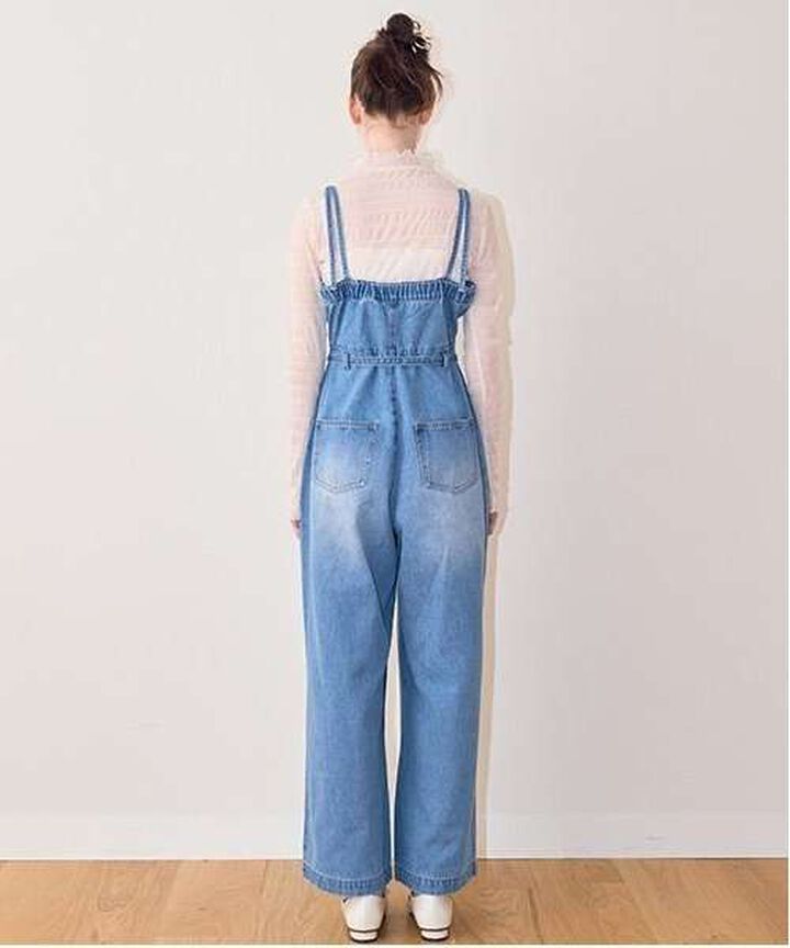 Denim Overall Jumpsuit,Gray, medium image number 2