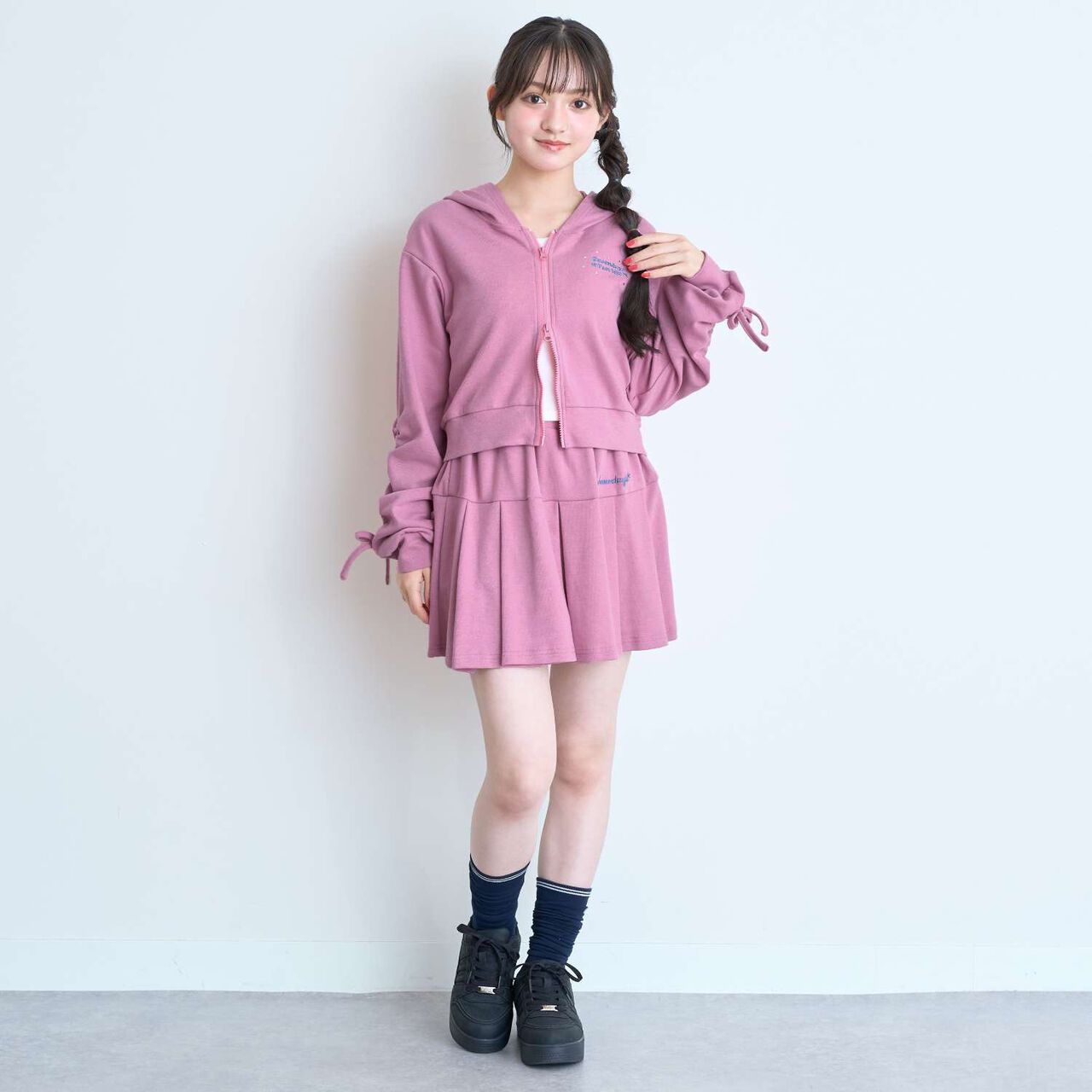 [7days] Cut Pleated Skirt-Pants,Pink, large image number 4