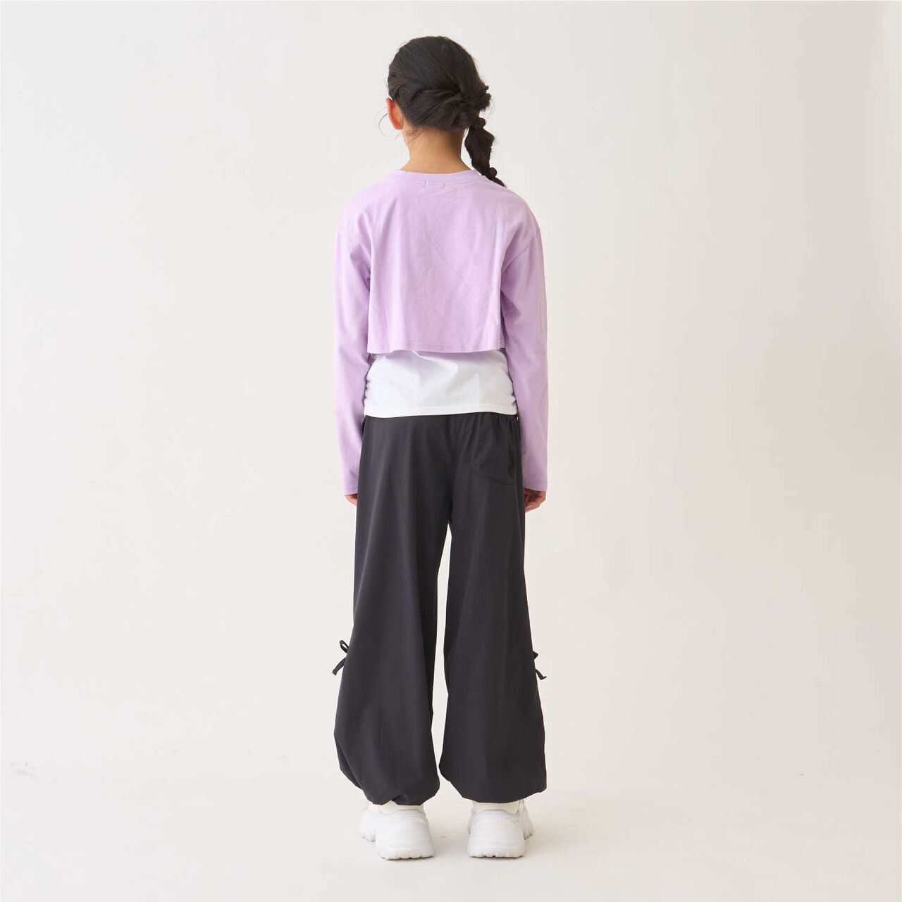 100% Cotton Anti-Stain Layered Short Long-Sleeve T-Shirt,Lavender, large image number 9