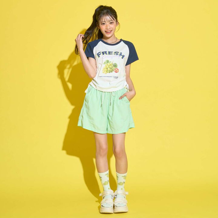 [GOKUGOKU] Fruit Pattern Crew Socks,Pink, medium image number 1
