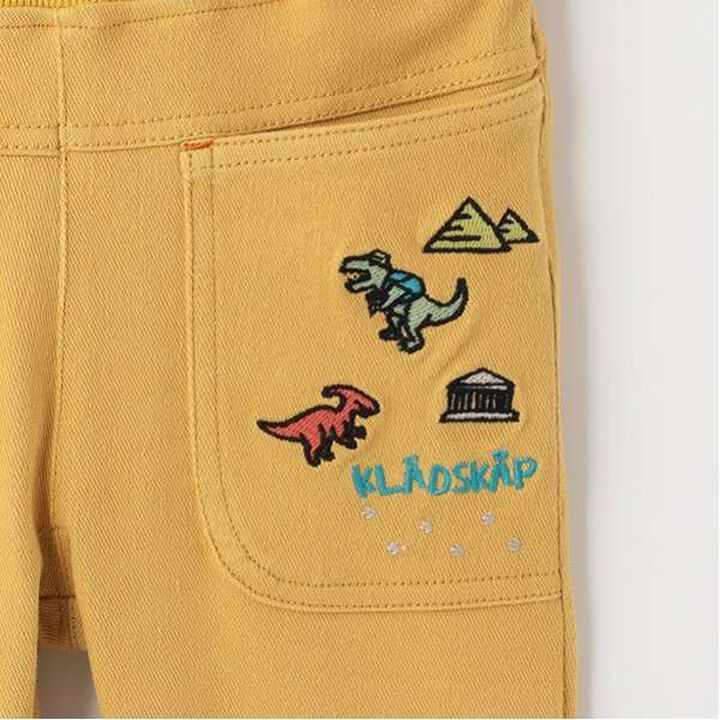 Dinosaur Cuffed Long Straight Pants,Light khaki, medium image number 14