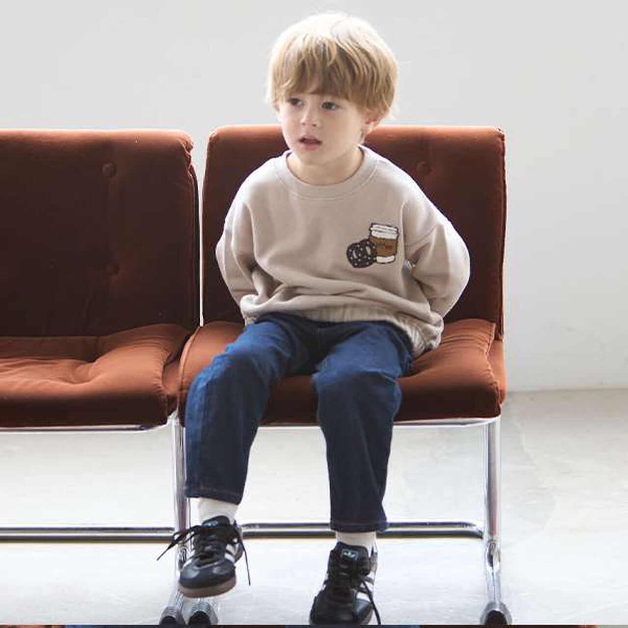 Wool Lined Denim Straight Pants,Blue, large image number 15