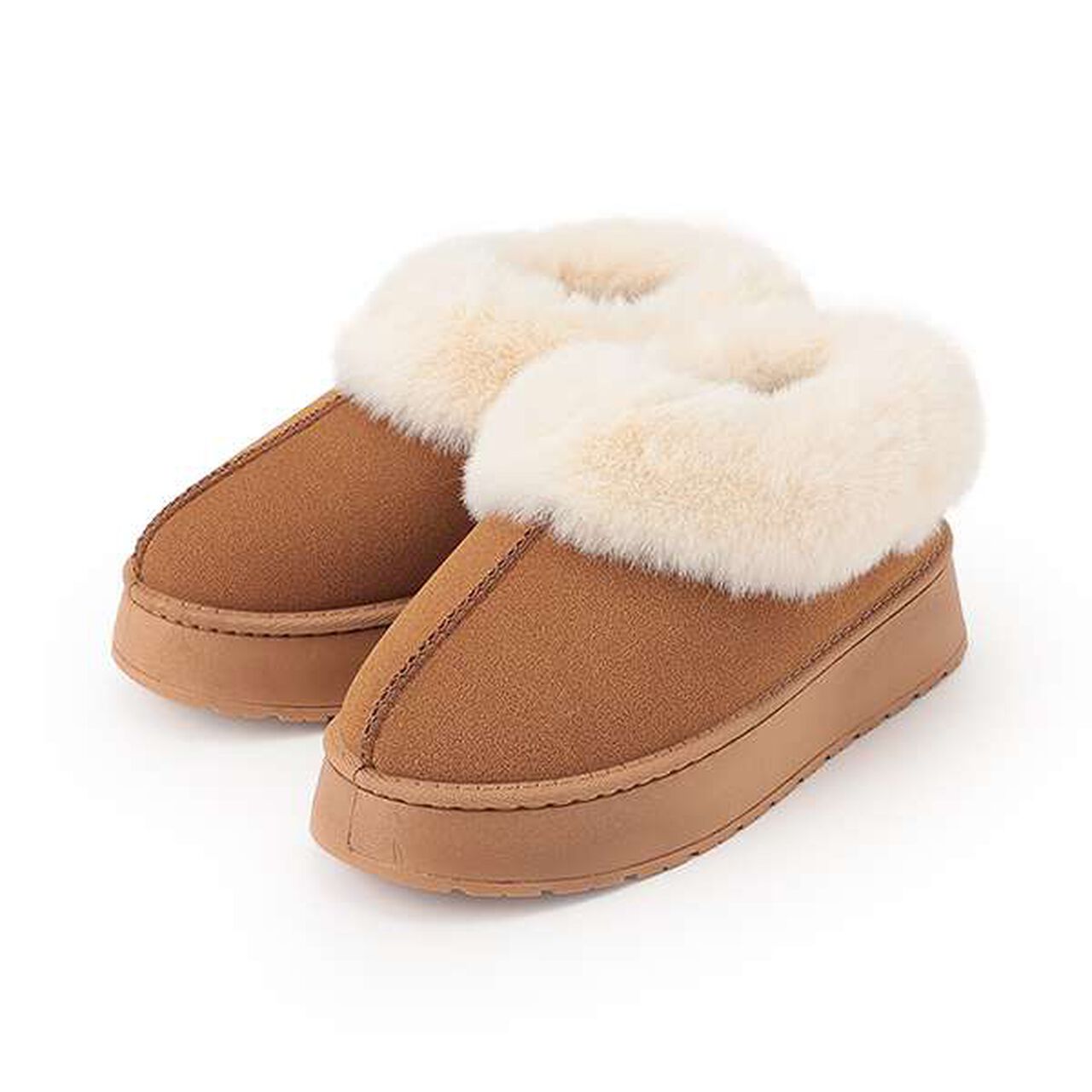 Thick Sole Mouton-style Boots,Camel, large image number 0