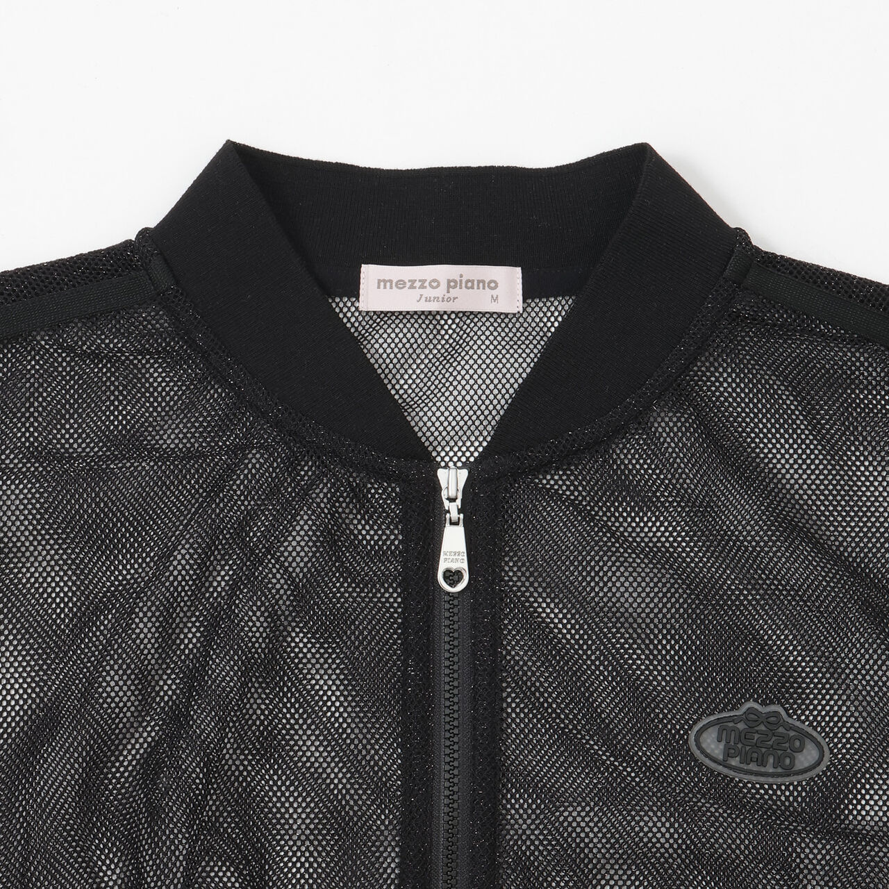 Lame Mesh Bomber Jacket,Off white, large image number 2