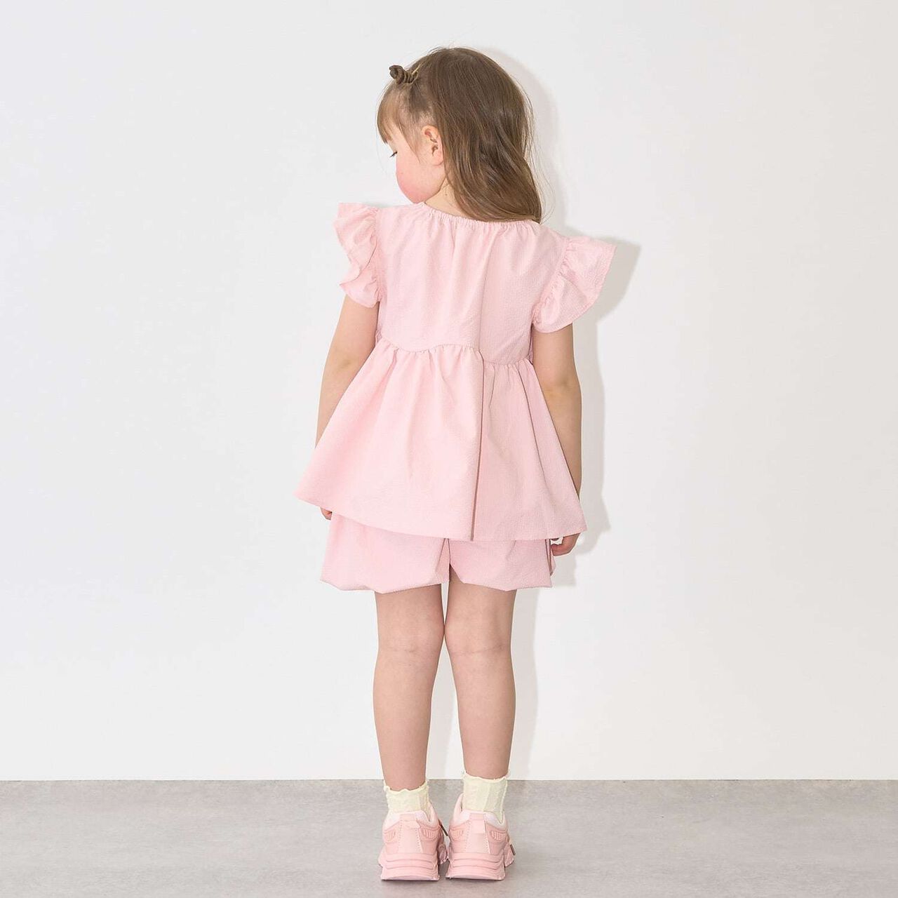 [Outfit Set] Wavy Peplum Blouse & Balloon Pants Set,Navy, large image number 17