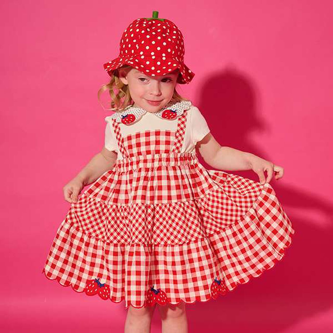 Strawberry One-Piece Dress,Red, large image number 9