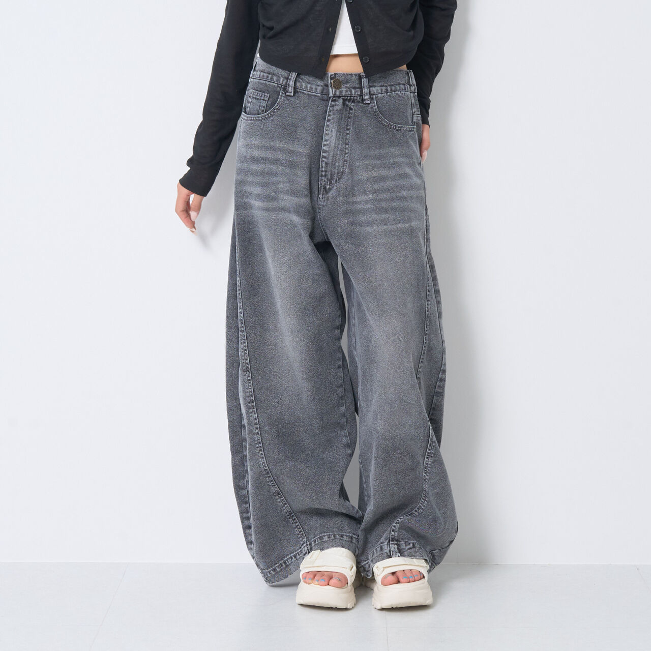 [LTXC / Cool Touch] Balloon Denim Pants,Gray, large image number 11