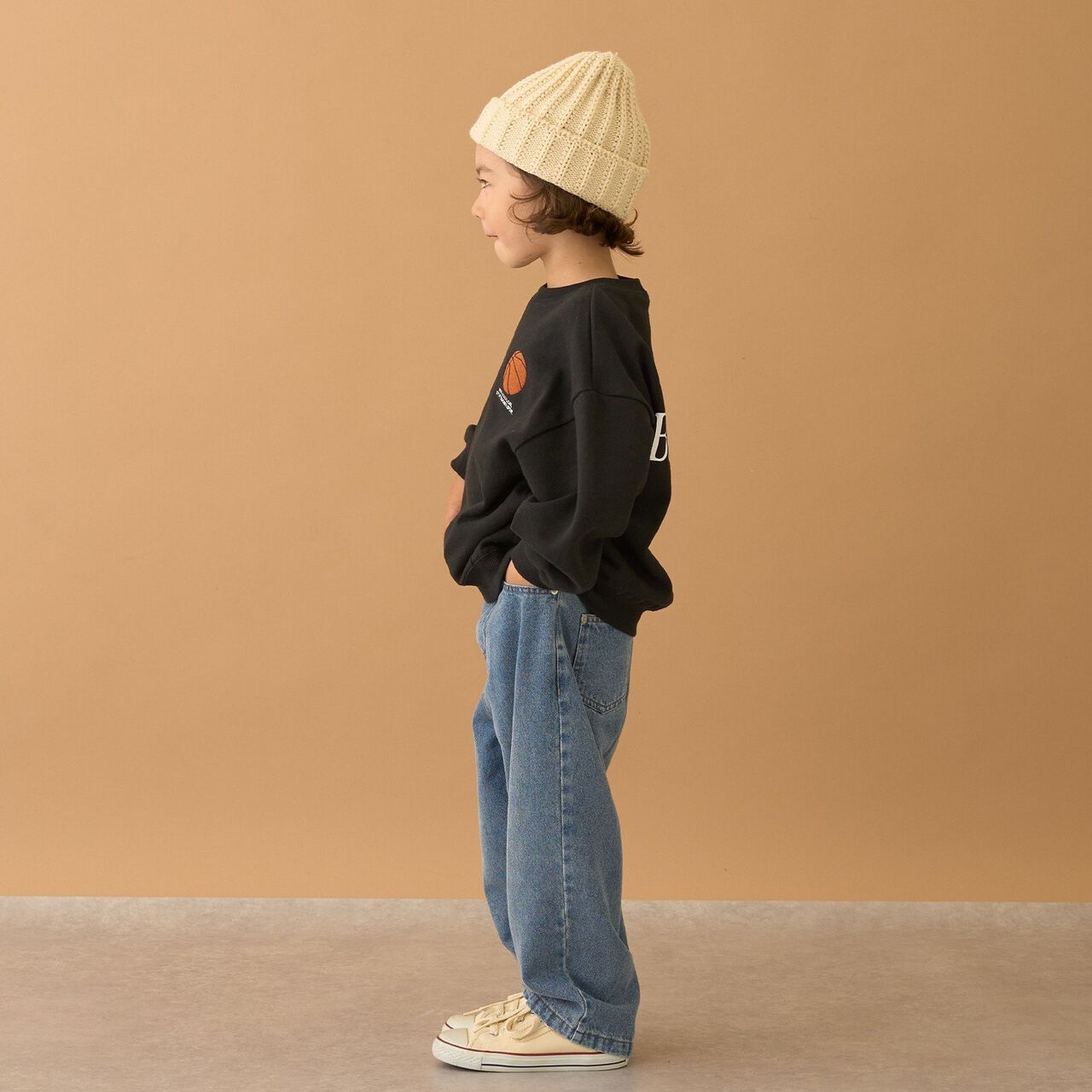 [LOVE DENIM] Loose Straight Pants,Black, large image number 14