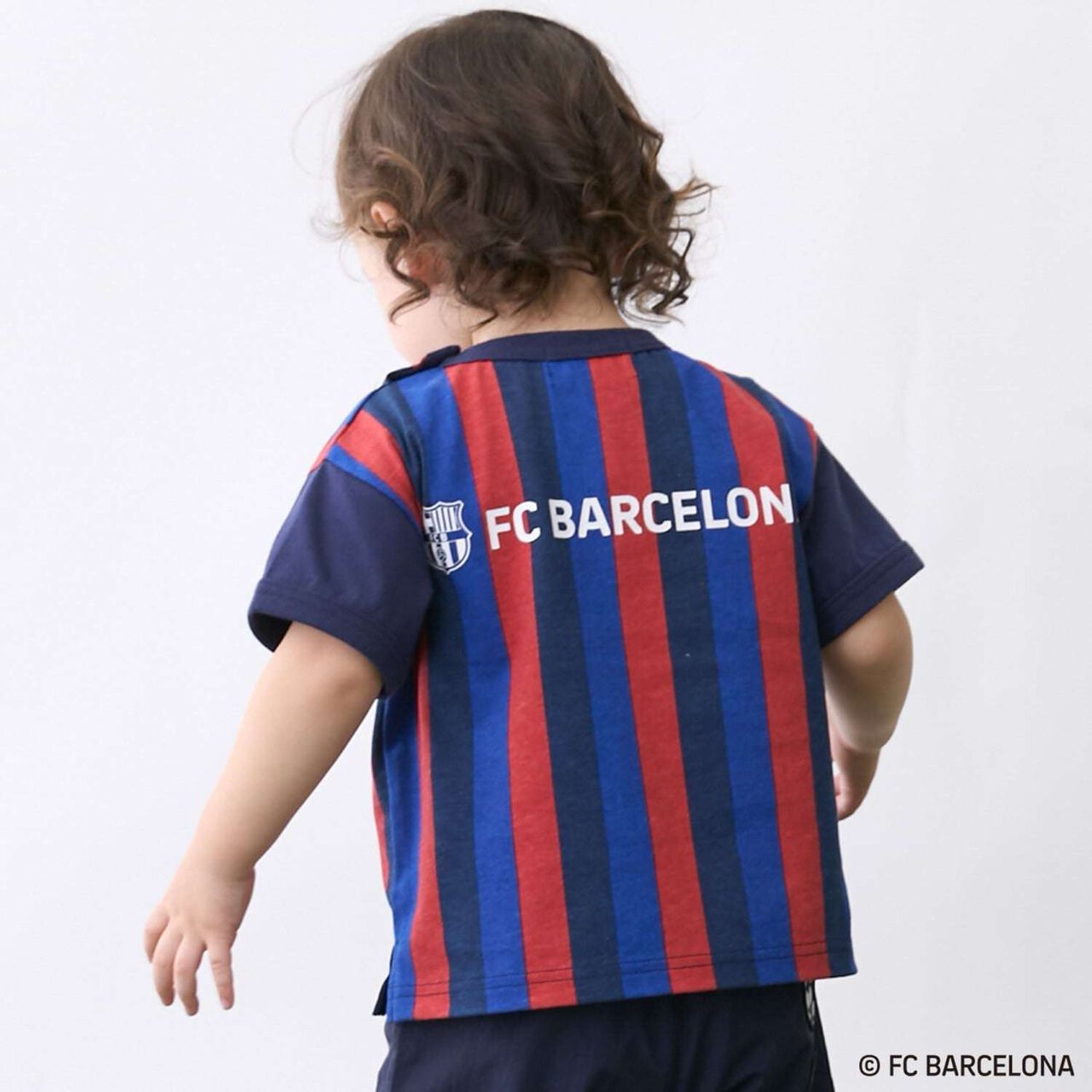 [FC BARCELONA] 接觸涼感布章T恤,深棕色, large image number 5