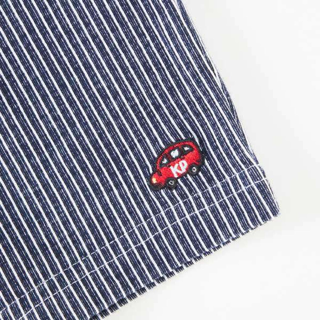 Pre-dyed Stripe Half Pants (80-90),Charcoal gray, large image number 6