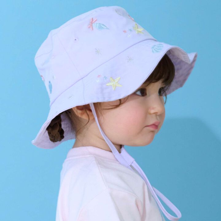 [Heat Shielding] Embroidered Bucket Hat,Sax blue, medium image number 1