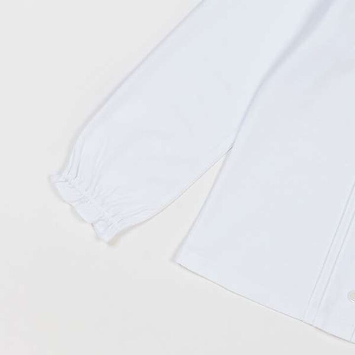 Scallop Trim Collar Cut and Sew Blouse,White, medium image number 6