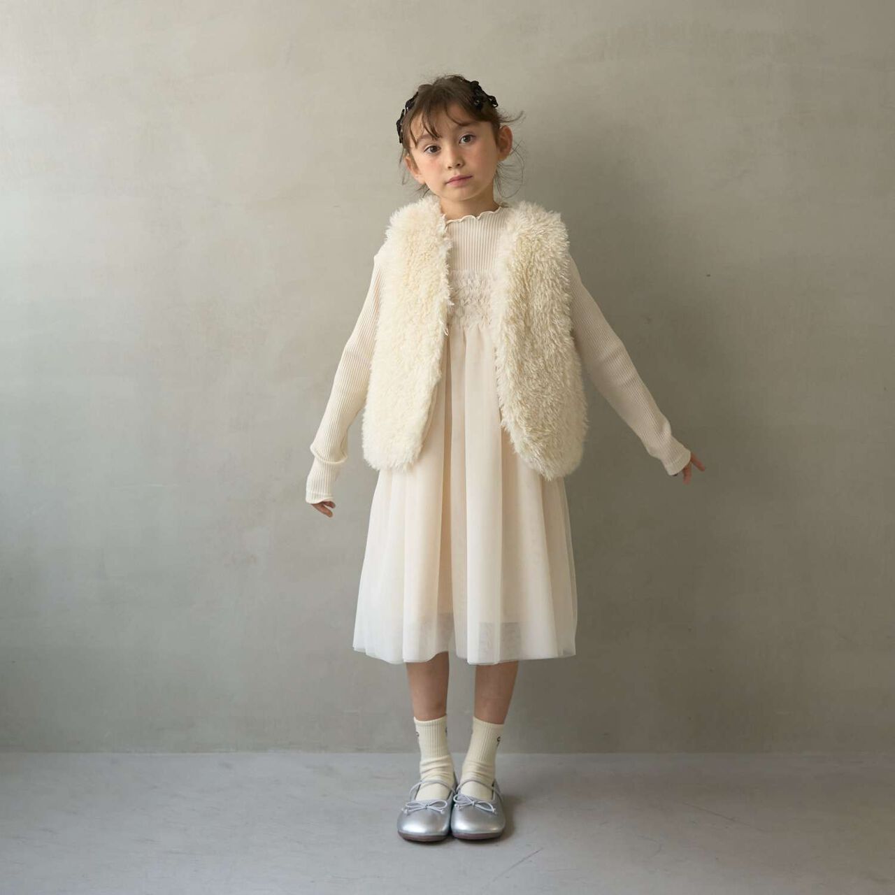 [Halloween] Fluffy and Soft Fur Vest,Ivory, large image number 0