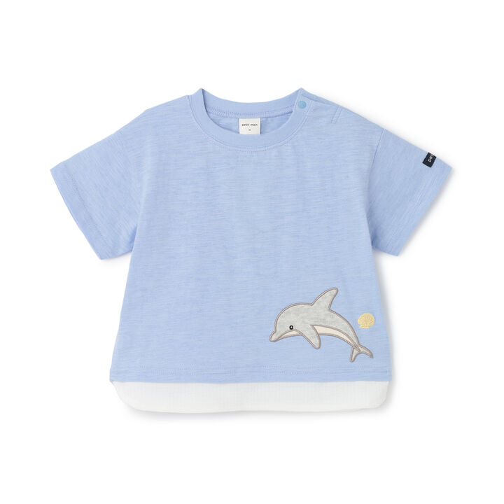 [Cool Touch] Marine Friends Appliqu&eacute; Short Sleeve T-Shirt,Golden tea, medium image number 3