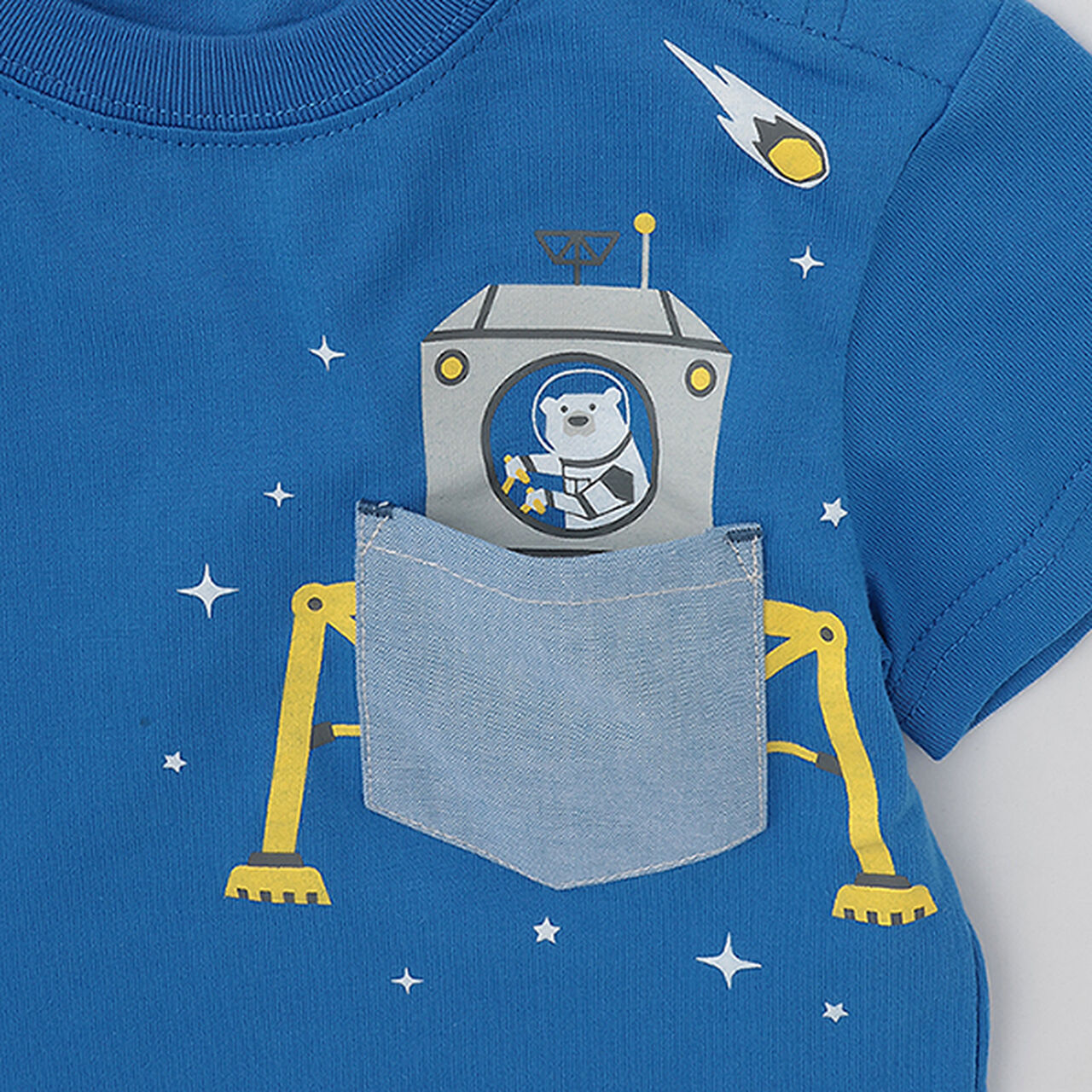 Chest Pocket Short Sleeve T-Shirt [JAXA LABEL],Blue, large image number 6