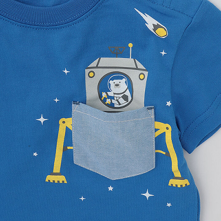 Chest Pocket Short Sleeve T-Shirt [JAXA LABEL],Blue, medium image number 6