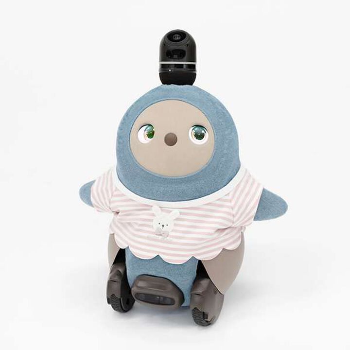 petit main × LOVOT Scallop Trim Stripe Pattern T-Shirt,Navy, medium image number 1