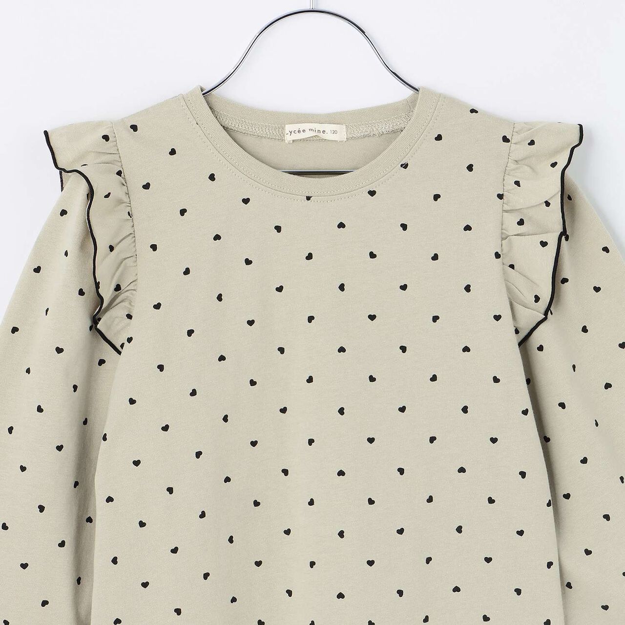 [100% Cotton] [Muteki T] [Stain Resistant/UV/Quick-Dry] Frilled Volume Sleeve All-Over Pattern T-Shirt for Girls [Kids],Blue gray, large image number 22