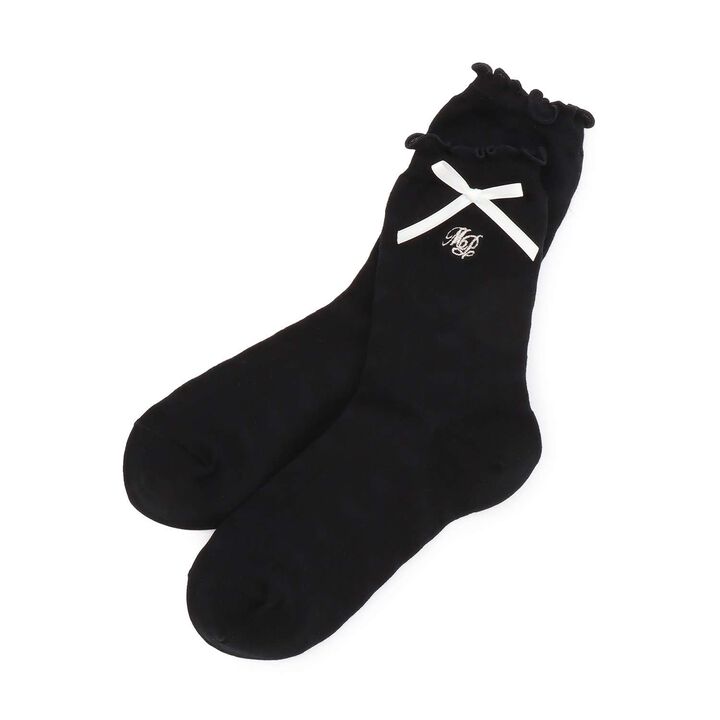 Mellow & Ribbon Socks,Black, medium image number 0