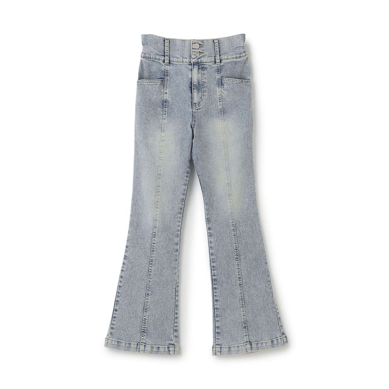 [Stretch] Stylish Flare Denim Pants,Sax blue, large image number 14