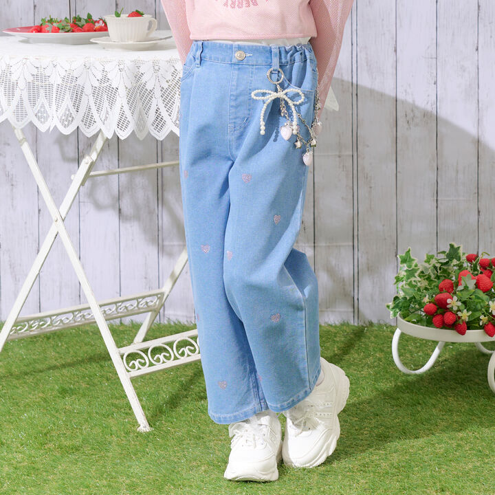 Heart Rhinestone Denim Pants,, medium