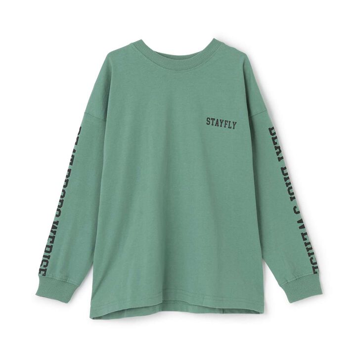 [SKIT0LY] Long-Sleeve T-Shirt with Sleeve Logo Print,Blue, medium image number 9