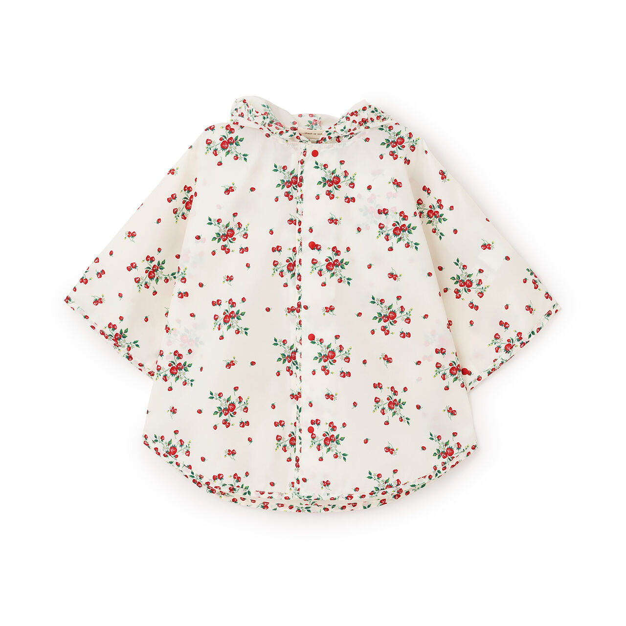 Wild Strawberry Rain Poncho,Pearl white, large image number 0