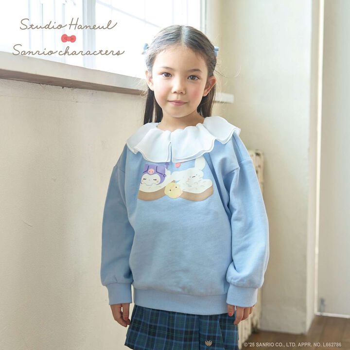 [Studio Hanul x Sanrio Characters] Assorted Collared Sweatshirt,Sax blue, medium image number 0