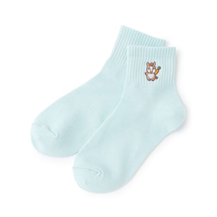 Horse Embroidery Ankle-Length Socks,Emerald green, medium image number 7