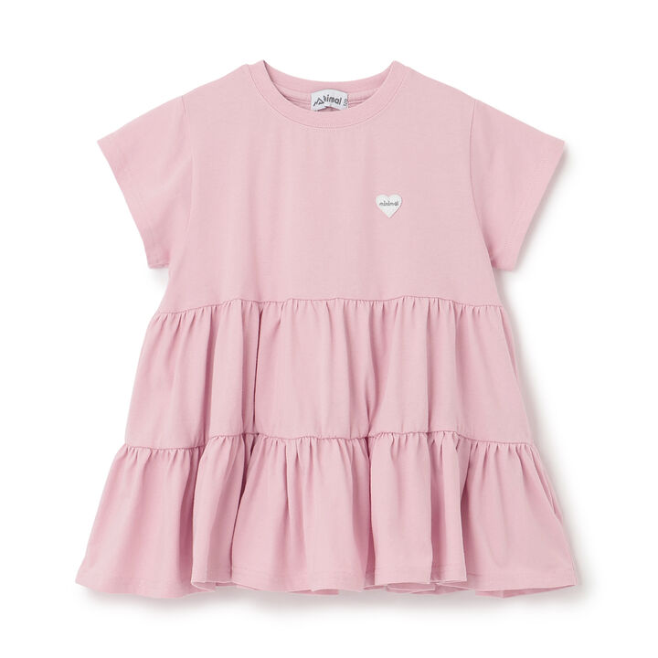 100% Cotton Short-Sleeve Tiered Tunic,, medium