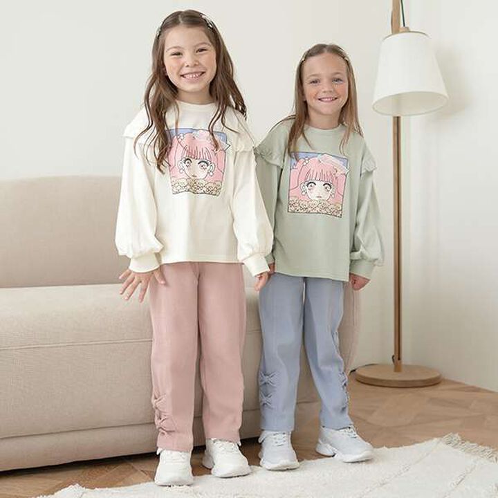 Non-Deforming Girls' Frill Big T-Shirt,Mint, medium image number 6