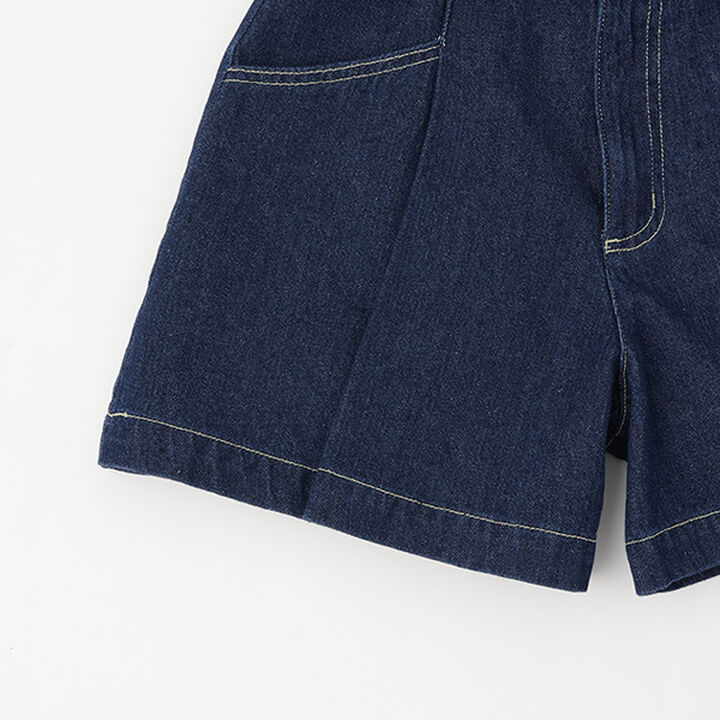 Flattering Tuck Flare Denim Culottes,Blue, medium image number 6