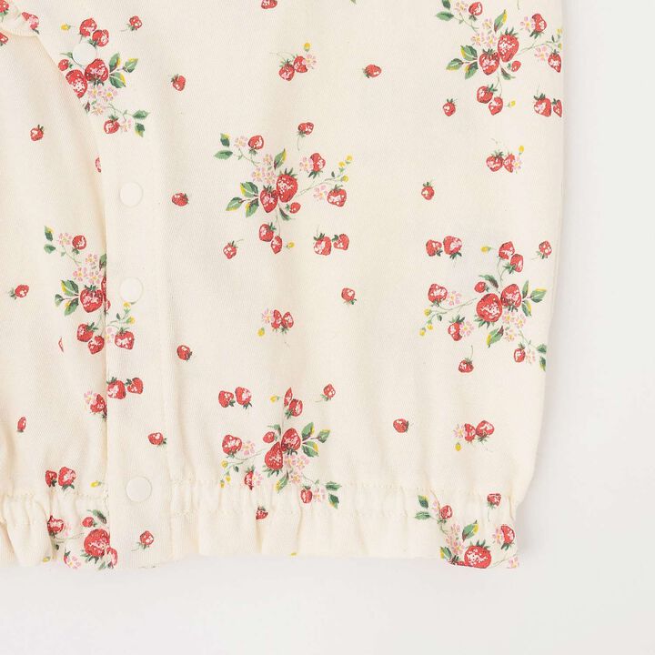 Organic Wild Strawberry Short-Sleeve 2WAY Romper [Made in Japan],Pearl white, medium image number 5