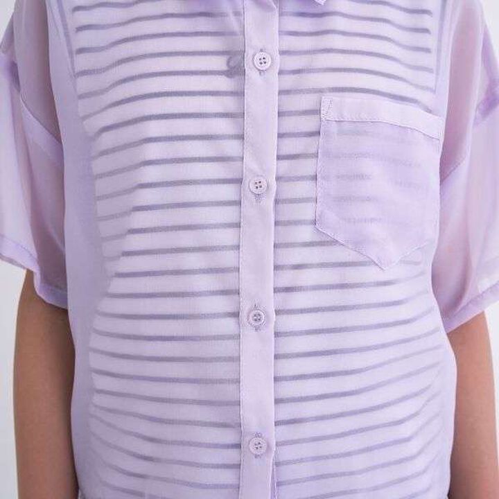 [3WAY] Short-Sleeve Sheer Shirt & Cool Sensation Tank Set,Lavender, medium image number 15