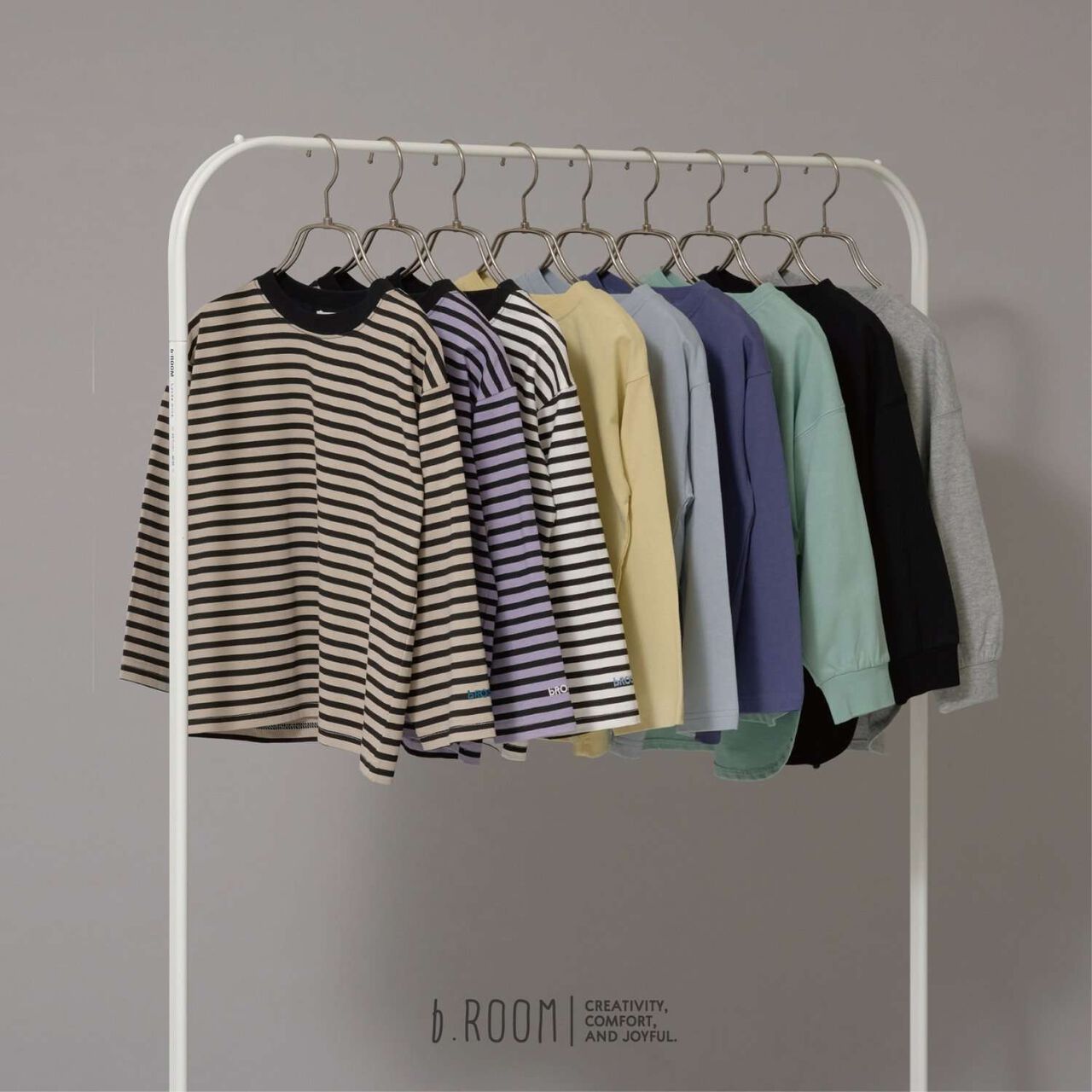 [Daily Standard Wear] Relaxed Oversized Stripe Long-Sleeve T-Shirt,Lilac, large image number 21