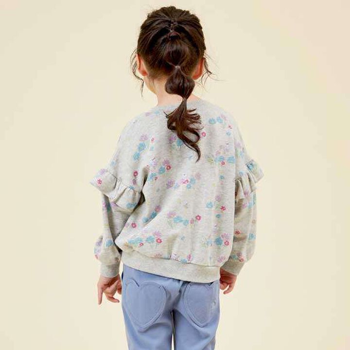 [Made in Japan] Rabbit All-Over Pattern Sleeve Frill Sweatshirt (120-130),Off white, medium image number 9